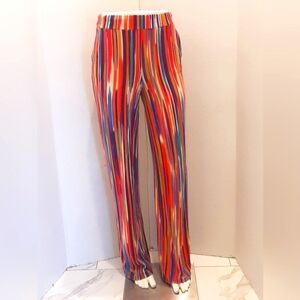 Good Time U.S.A. Los Angeles Hippie Orange Stripe Casual Wide Leg Pants Sz S